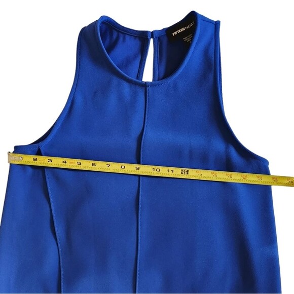 FIFTEEN TWENTY Dress Shift Wrap Blue‎ Sleeveless Short Open Back Flowy S - Picture 11 of 16